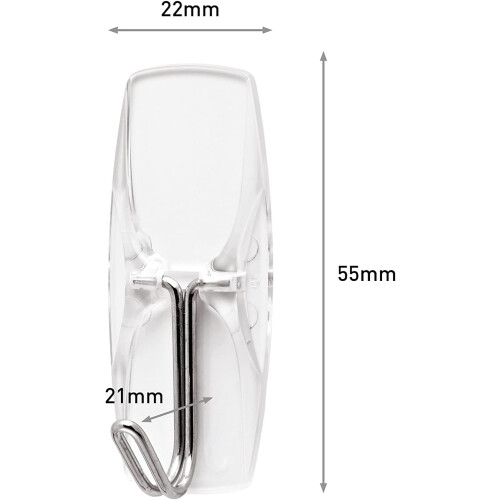 Command Medium Wire Toggle Hooks, Clear, 10 Hooks and 12 Adhesive Strips 1