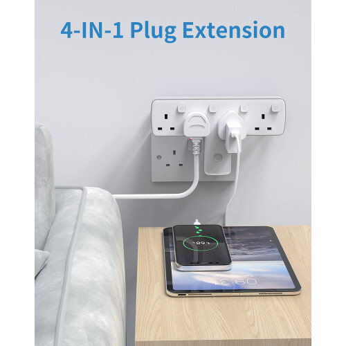 Mscien Multi Plug Adopter, Plug Extension with Ind 2