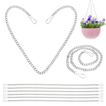 20 Inch Stained Glass Window Hanging Chain Set, Adjustable Silver Metal Chains for Sun Catchers