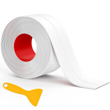 Fixmend Bath Sealant Strip Self Adhesive, 1 Roll Caulk Strip, Bathroom Sealant Tape White Waterproof, Bath Seal for Toilet, Bathtub, Shower, Sink