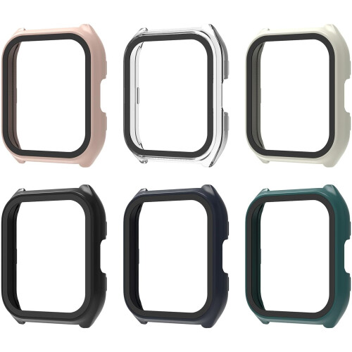 Screen Protector Case with Tempered Glass, Full Coverage, Scratch Resistant, Black for Apple Watch 1