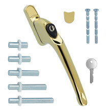 FixRello PVC Window Handles for uPVC Windows - Handle for uPVC Windows and Double Glazing (1, Gold)