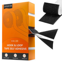 UPXDUMI Hook and Loop Tape 50mm x 5m Multipurpose Strong Self Adhesive Strips Heavy Duty Double Sided Sticky Back Roll Suitable for Home Carpet Sofa