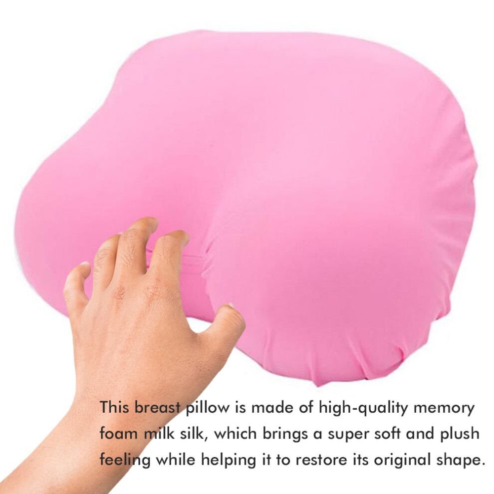 Memory Foam Breast Pillow Neck Cushion, Soft Back Support, 500g, Red/Blue/Pink
