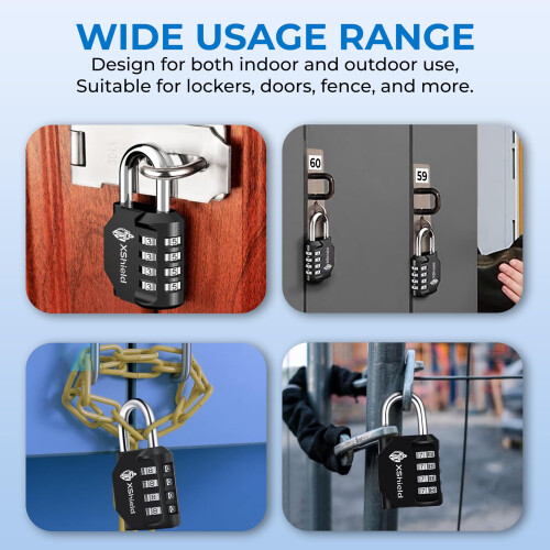 XShield 4Digit Combination Padlock  HeavyDuty Keyless Lock with 10000 Code 2