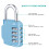 ZHEGE Combination Padlock, 4 Digit Coded Padlock, Resettable Number Lock for School Locker, Toolbox, Lock with Code for Backyard Fence Gate, Sheds 3