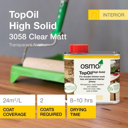 Osmo Osmo TopOil - High Solid Oil 3058, Clear Matt, 500 1