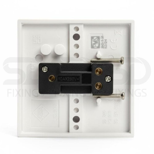 Single Gang Light Switch 1 Gang 2 Way White Plastic 10A 2