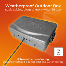 Masterplug WBXMS Weatherproof Electric Box for Outdoors 345 x 220 x 12