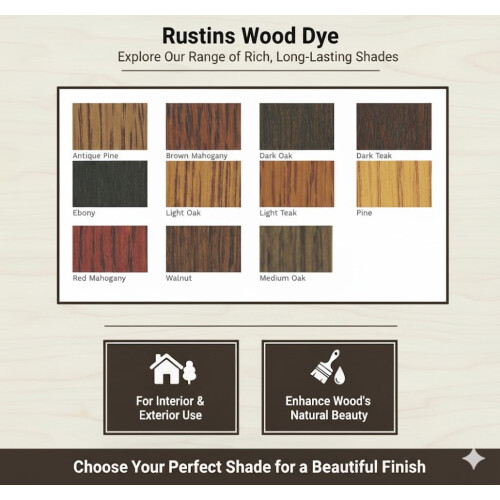 Rustins Rustins Wood Dye Medium Oak 250ml 2