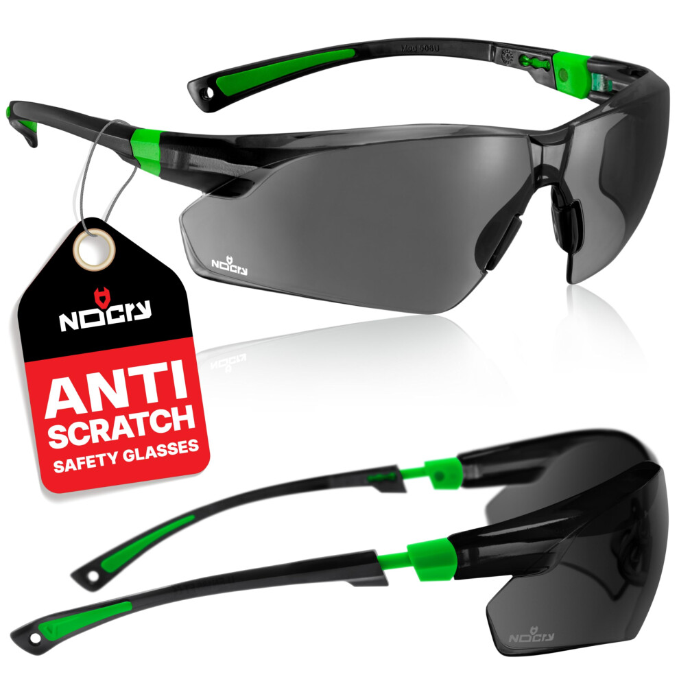 Nocry Safety Sunglasses Mens Work With Tinted Wraparound Lenses; Tinted Safety Glasses For Work With Adjustable Arms, No-Slip Grips 5051226626197