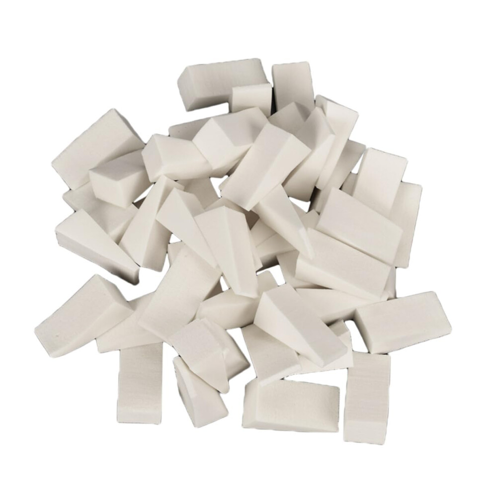 White 50Pcs Nail Stamper Sponge Disposable Seal Tool For Beginners With Natural Finish