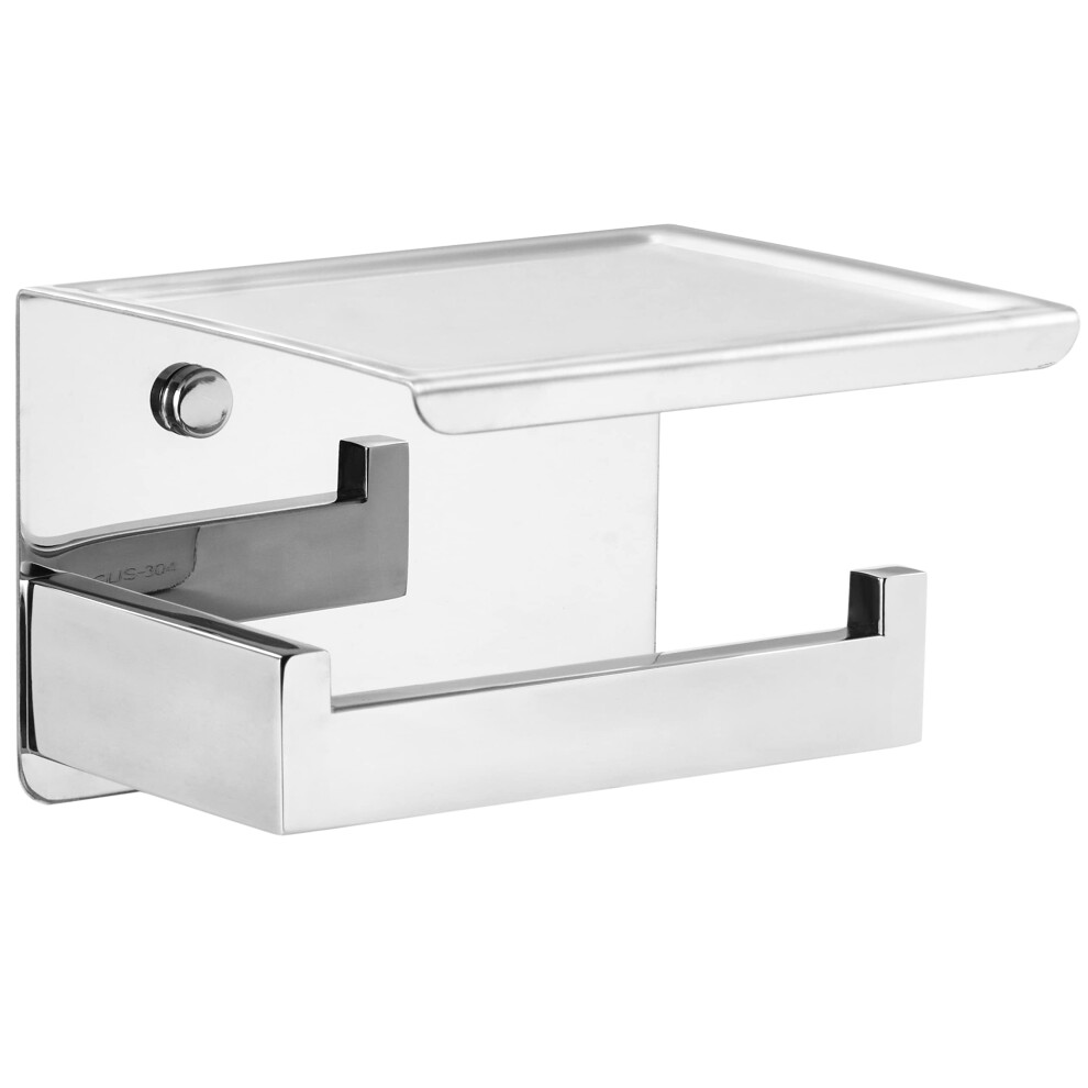 Hitslam Toilet Roll Holder No Drilling Self-Adhesive Toilet Paper Holder With Shelf 5051226577161