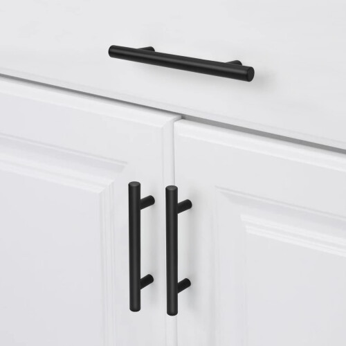 LONTAN 12 Pack Black Kitchen Cupboard Handles 76mm Drawer Pulls Kitchen Door Pul 1