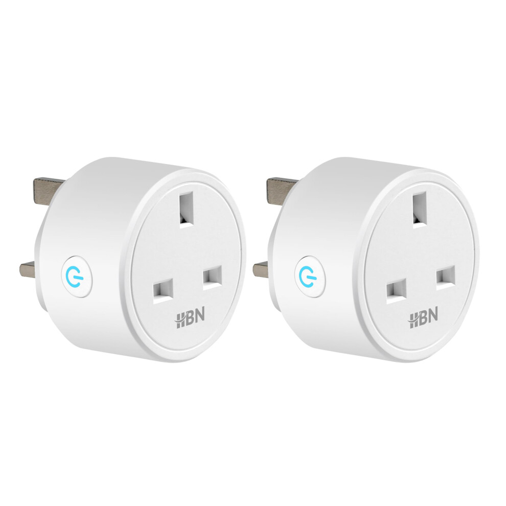 Hbn Smart Plug Wifi Socket Work With Alexa Echo And Google Home, Smart Timer Plug, No Hub Required, 2.4Ghz Only (13A/3120W,2 Pack) 5051226609428
