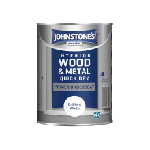 Johnstone's - Quick Dry Gloss Primer Undercoat - Brilliant White - Water Based - Interior Wood & Metal - Fast Drying - Low Odour - Dry in 1-2 Hours -