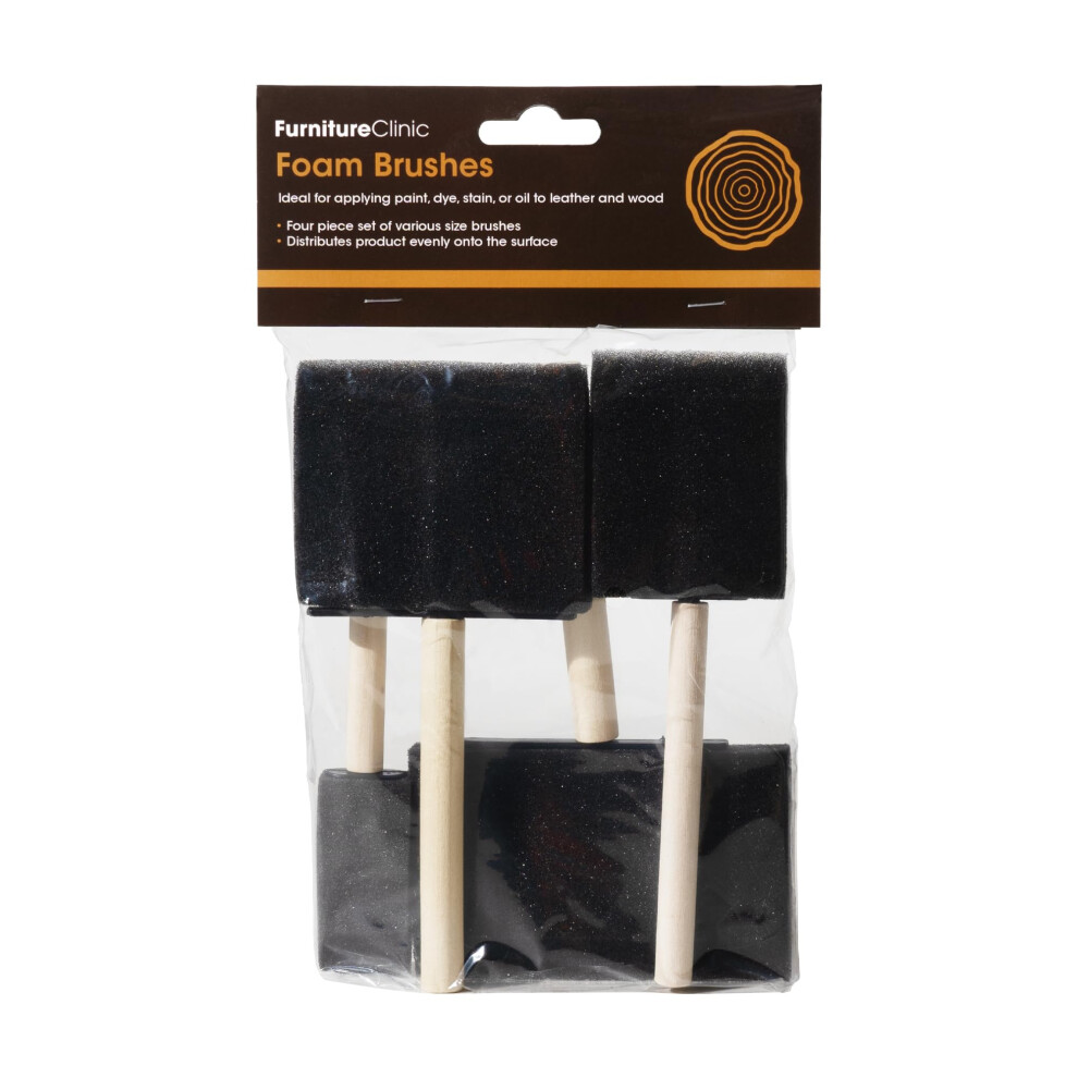 Foam Brushes For Applying Dye, Paint, Stain, Varnish And Oil To Wood. Perfect For Arts, Crafts, Cleaning And More. Four Piece Set. 6043353747462
