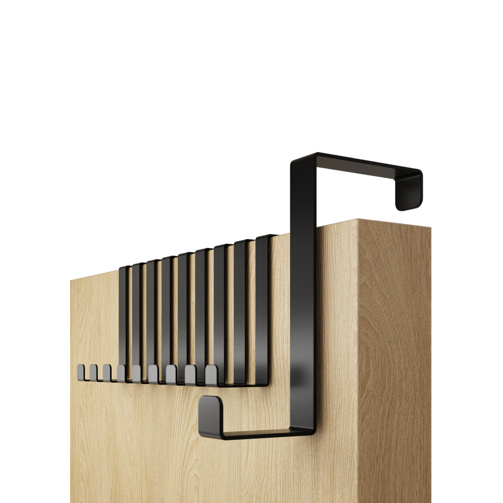 4Smile Over Door Hook Set Of 10 Â Black Coat Hooks For Leaf Depth 3.6 Cm (1.4") + 4.6 Cm (1.8"), Sturdy Hangers For Clothes, Wreath Hanger 5051226615153