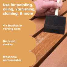 Foam Brushes for Applying Dye Paint Stain Varnish and Oil to Wood Perf