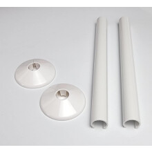 White Radiator Pipe Covers Greenedhouse SnapFit 2 Pack 200mm Long for 15mm Pipe Central Heating Clip On Covers Snappit
