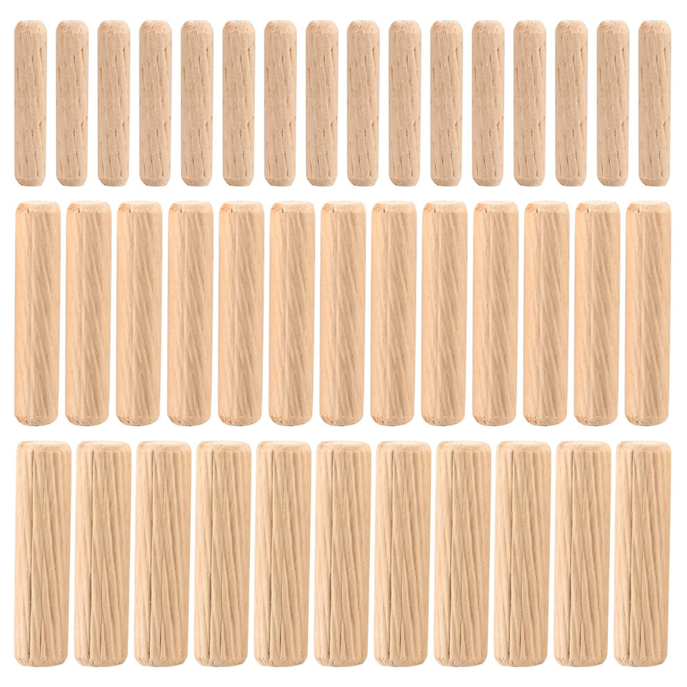 90 Pcs Wooden Dowels Assorted, M6 M8 M10 Wood Plugs Dowel Rods, Woodwork Pins Tapered And Ribbed For Grooved Fluted, Craft, Diy, Carpentry 5051226913211