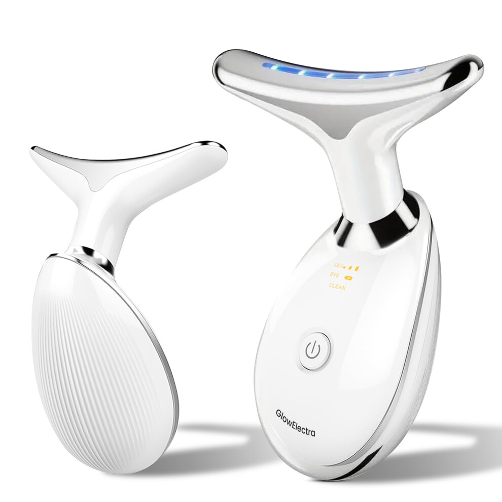 White Face Massager 7In1 Skincare Facial Lifting Device For Wrinkles And Double Chin,