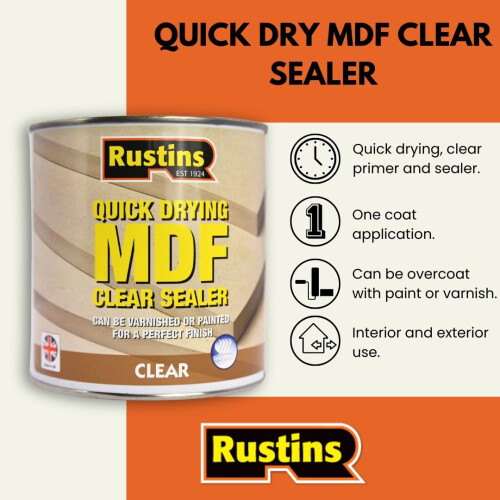 Rustins Rustins Quick Dry MDF Sealer - Professional Sealan 1