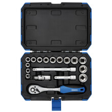Draper Expert 18 Piece Metric Socket Set Ratchet Tool and Case 38 Sq