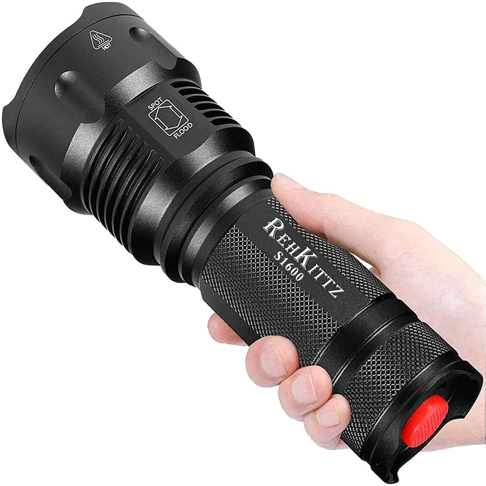 Rehkittz Torch Led Torches Super Bright,3300 Lumens Adjustable Focus Flashlight For Dog Walking Hiking Emergency 5000621475527
