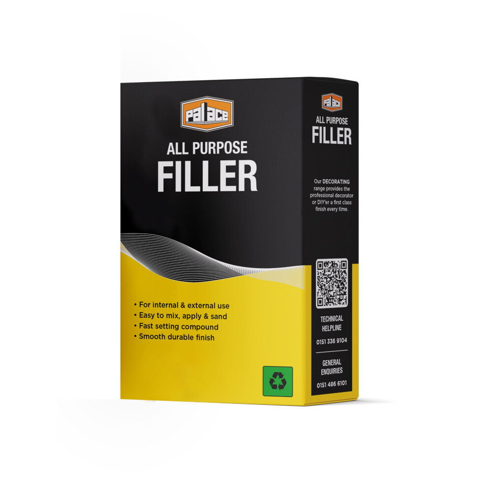 Palace All Purpose Filler 1.5Kg - Fast Setting & Easy To Mix Repair Compound For Cracks, Holes & Surface Repairs 34391518
