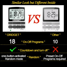 Digital Electrical Timer Plug Socket with 18 OnOff Programs Countdown