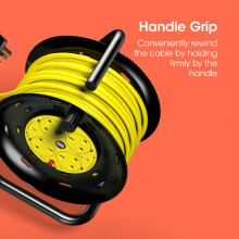 Extension Lead 30m Heavy Duty Cable Reel 4 Socket Cord Reel UK Plug So