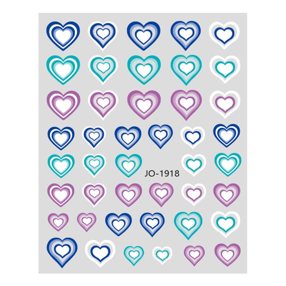 SelfAdhesive Heart Nail Art Stickers with Gradient Love Decals for Women DIY Manicure Gifts