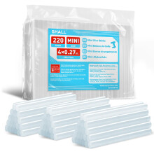 SHALL Mini Hot Glue Sticks, 0.27" x 4" (7mm x 100mm), 220 Pack Clear Glue Gun Sticks for All Temperature Mini Glue Guns, Versatile for Kids Adults