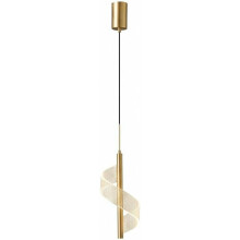 LED Pendant Light with Elegant Spiral Design, Nordic Gold Brass Finish, Adjustable Height and 3Color Lighting