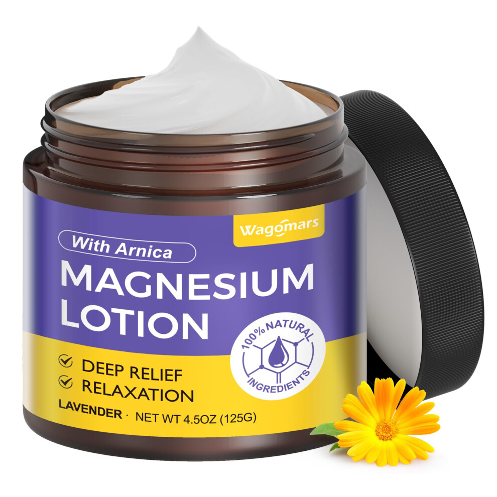 Natural Magnesium Lotion for Sleep and Pain Relief with Arnica, Shea Butter, and Coconut Oil