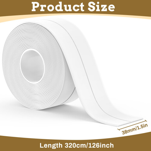 Fixmend Bath Sealant Strip, 2 Rolls Waterproof Self-Adhesive Seal Tape 1