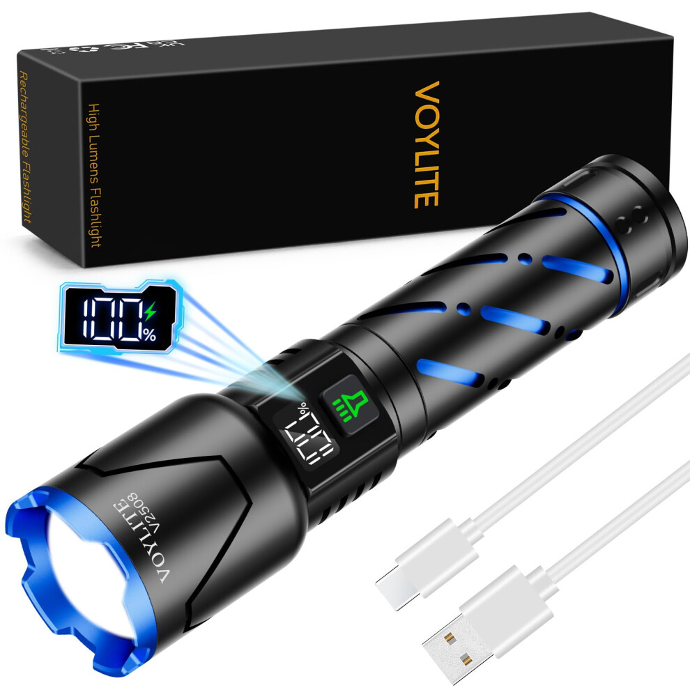 Voylite Rechargeable Flashlights High Lumens - 100000 Lm Super Bright 5008399498267