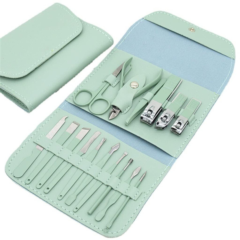 Professional Stainless Steel Nail Clippers Set, 16Piece Manicure Pedicure Kit with Cuticle Nippers