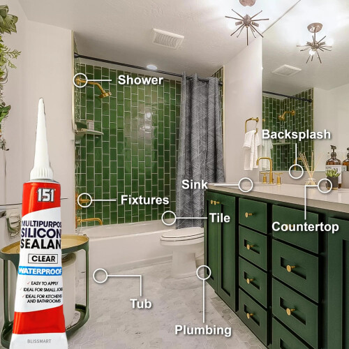 BlissMart Clear Silicone Sealant Waterproof Strong 1