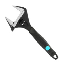 DURATECH 10-Inch (250 mm) Adjustable Wrench, Wide Jaw Large Opening Black Oxide Finish Plumbing Basin Wrench Hand Repair Tool, Cr-V Steel
