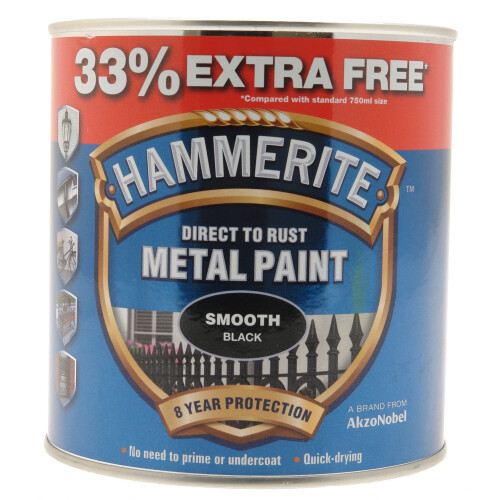 Hammerite Hammerite 5158235 750ml Metal Paint - Smooth Black