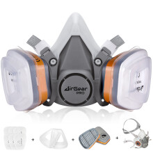 AirGearPro M-500 Reusable Respirator Mask with A1P2 Filters Anti-Dust Gas mask Ideal for Spray painting, Sanding, construction, Chemical, DIY
