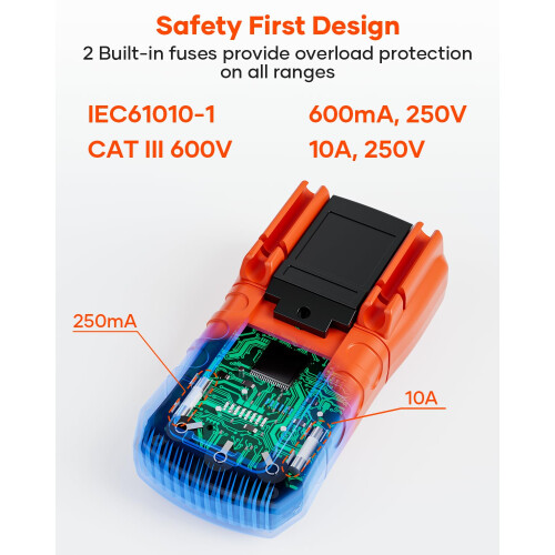 Crenova MS8233D Digital Multimeter 6000 Counts Multi Tester Voltmeter Ammeter Ohmmeter Measures Voltage Current Resistance Capacitance Continuity Dio 2