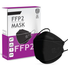 Cleanstro FFP2 Mask Pack of 25 - Hand Checked For Quality - Disposable FFP2 / KN95 Mask With 5 Layered Webbing Fibers - A Must Have High Filtration M