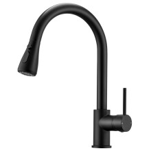Peppermint Black Kitchen Tap with Pull Out Spray, Kitchen Sink Mixer Tap with 3 Mode Spray Head, Single Handle Modern Mono Mixers Bar Taps Faucet with