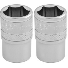 Draper 16607 1/2" Square Drive 6 Point Socket, 17m