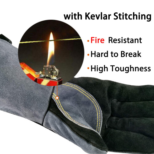 WZQH 16 Inches,932,Leather Forge Welding Gloves, 2