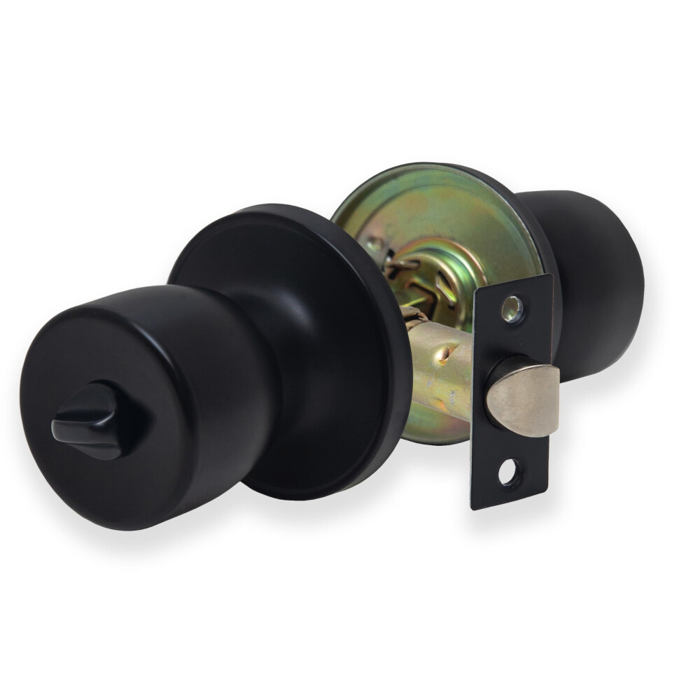 Xfort Tulip Privacy Knob Set Matt Black, Keyless Door Knob With Lock For Internal Wooden Bathroom Doors 5051226655289