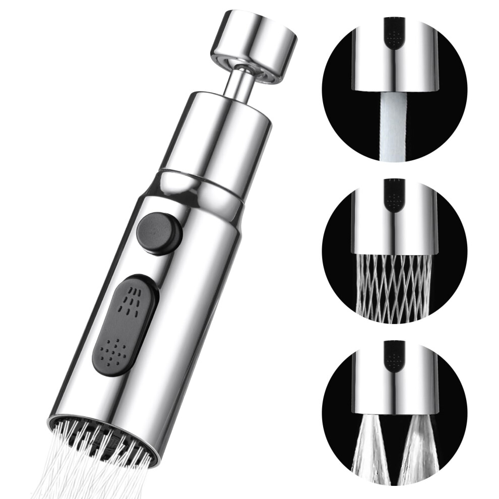Osdue Kitchen Tap Spray Head, 360 Swivel Spout, Fm22 M24, 3 Modes, Replacement Tap Bubbler Head Aerator, Tap Adapter Accessories, G1/2 5051226975493